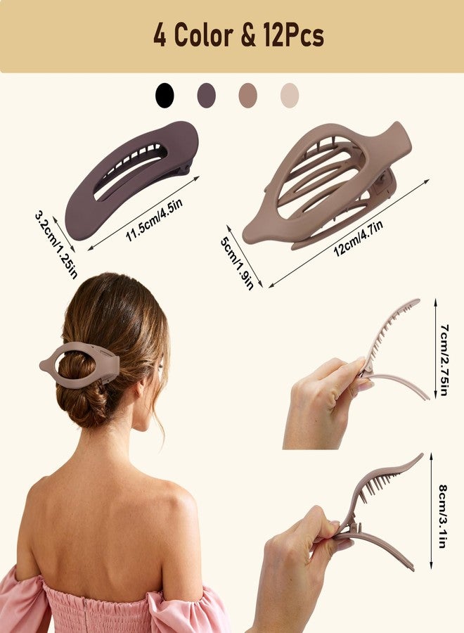 CENTSTAR 8 Pack Flat Hair Clips for Women – Matte Neutral Claw Clips & Flat Hair Pins Barrettes Set in Black, Blonde,Light Brown & Dark Brown for Thick & Thin Hair - Image 4